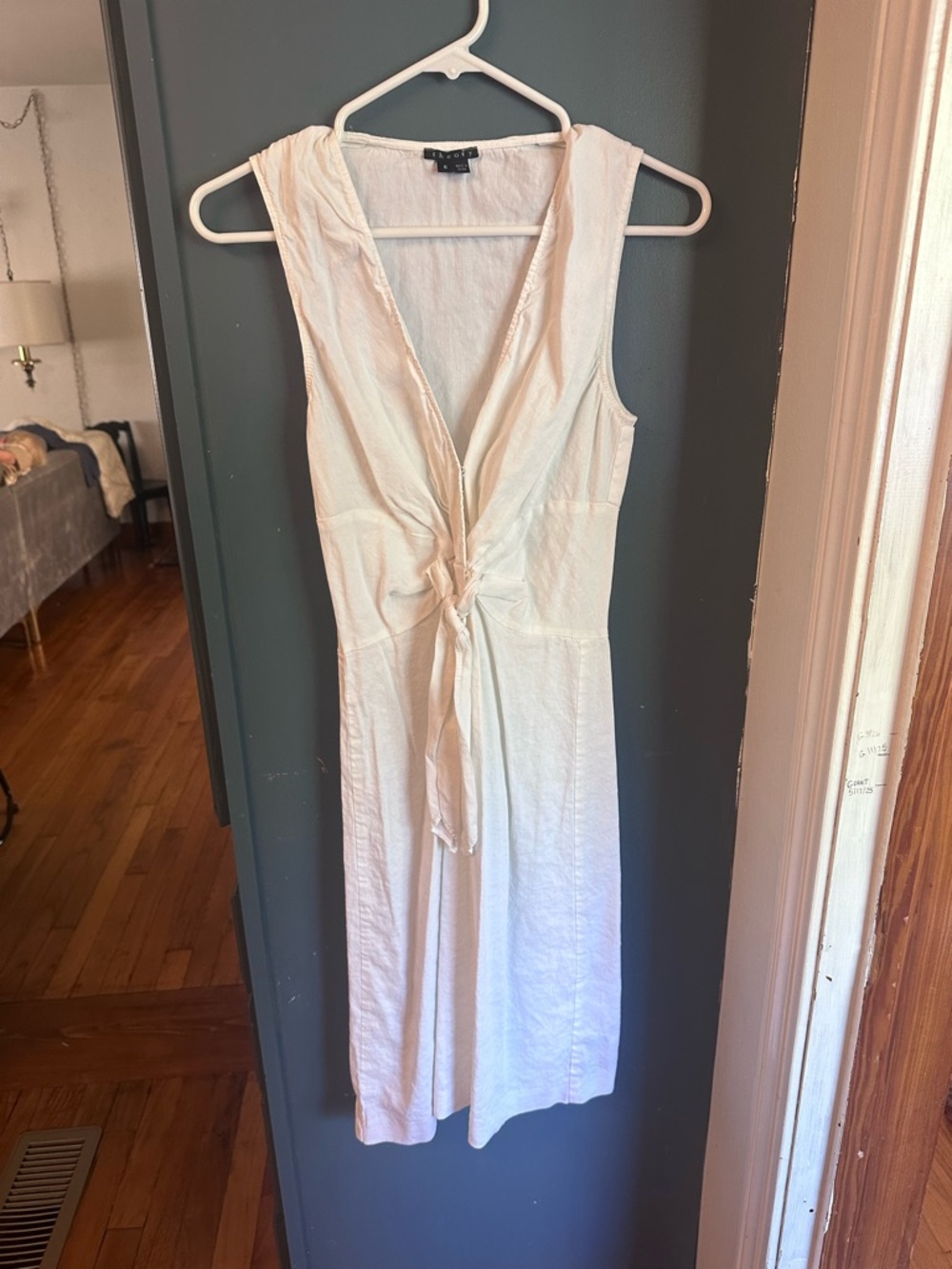 Theory White Lightweight Sleeveless midi dress